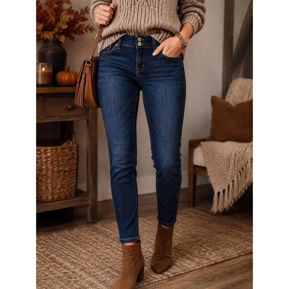 Y2K American Eagle Low Rise Skinny Stretch Jeans Women's 2R Dark Wash